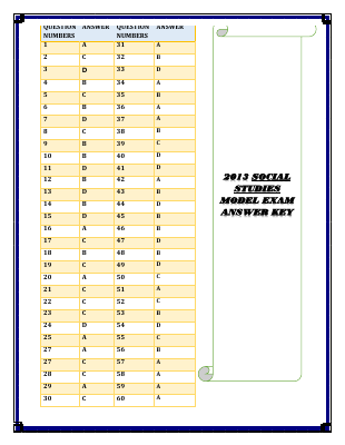 SOCIAL MODEL EXAM ANSWER KEY 2013.pdf